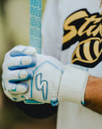 Winder Series Batting Gloves - Columbia Blue/White & Graphite