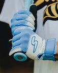 Sting Squad Batting Gloves - Columbia/White & Graphite (Bee Logo)