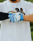 Sting Squad Batting Gloves - Columbia/White & Graphite (Bee Logo)