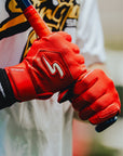 Color Crush Batting Gloves - Red (Bee Logo)