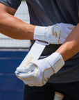 Winder Series Batting Gloves - White & Gold Chrome