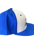 Royal Blue & White Fitted Perforated Hat