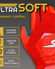 Color Crush Batting Gloves - Red (Bee Logo)