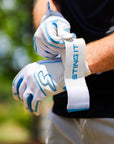 Winder Series Batting Gloves - Columbia Blue & White