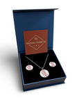 Baseball Seam Jewelry Gift Set - Earrings Necklace Bundle