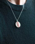 Baseball Seam Dainty Chain Pendant Necklace