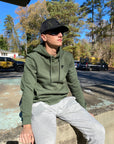 Stinger Homeplate Logo - Military Green Hoodie