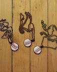 Baseball Seam Pendant Necklace