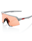 100% S3 Sunglasses - Soft Tact Stone Grey / HiPER Coral Lens