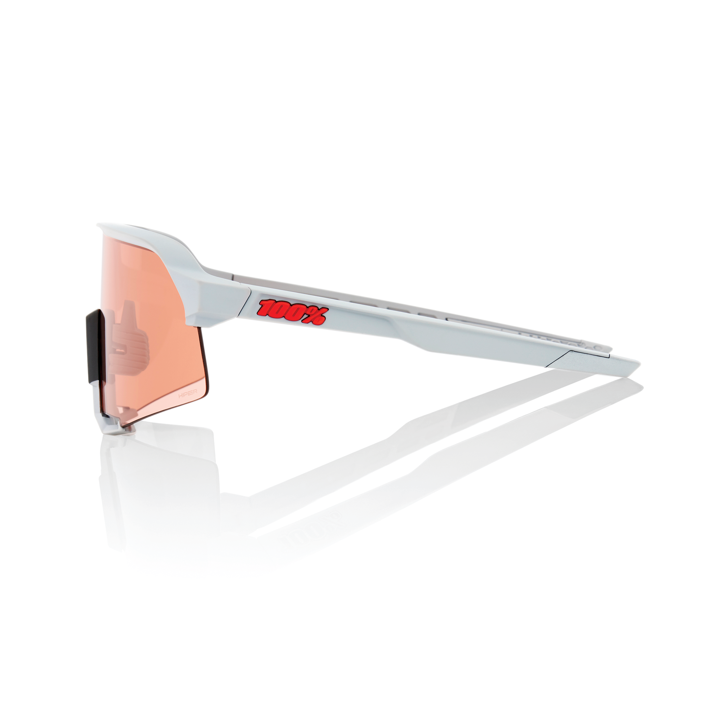ウェア 100% S3 Soft Tact Stone Grey HiPER Coral 100% S3 Sunglasses - Soft Tact Stone Grey / HiPER Coral Lens