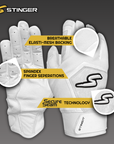 Sting Squad Batting Gloves - Red, White & True