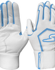 Winder Series Batting Gloves - Columbia Blue & White