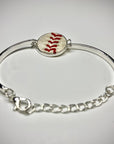 Silver Baseball Seam Bracelet
