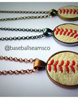 Baseball Seam Pendant Necklace