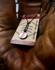 Jet Black Baseball Seam Pendant Necklace