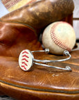 Baseball Seam Silver Bangle