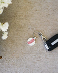 Silver Baseball Seam Keychain