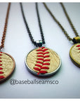 Baseball Seam Pendant Necklace