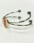 Baseball Seam Silver Bangle