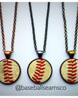 Baseball Seam Pendant Necklace