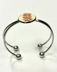 Baseball Seam Silver Bangle