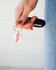 Silver Baseball Seam Keychain