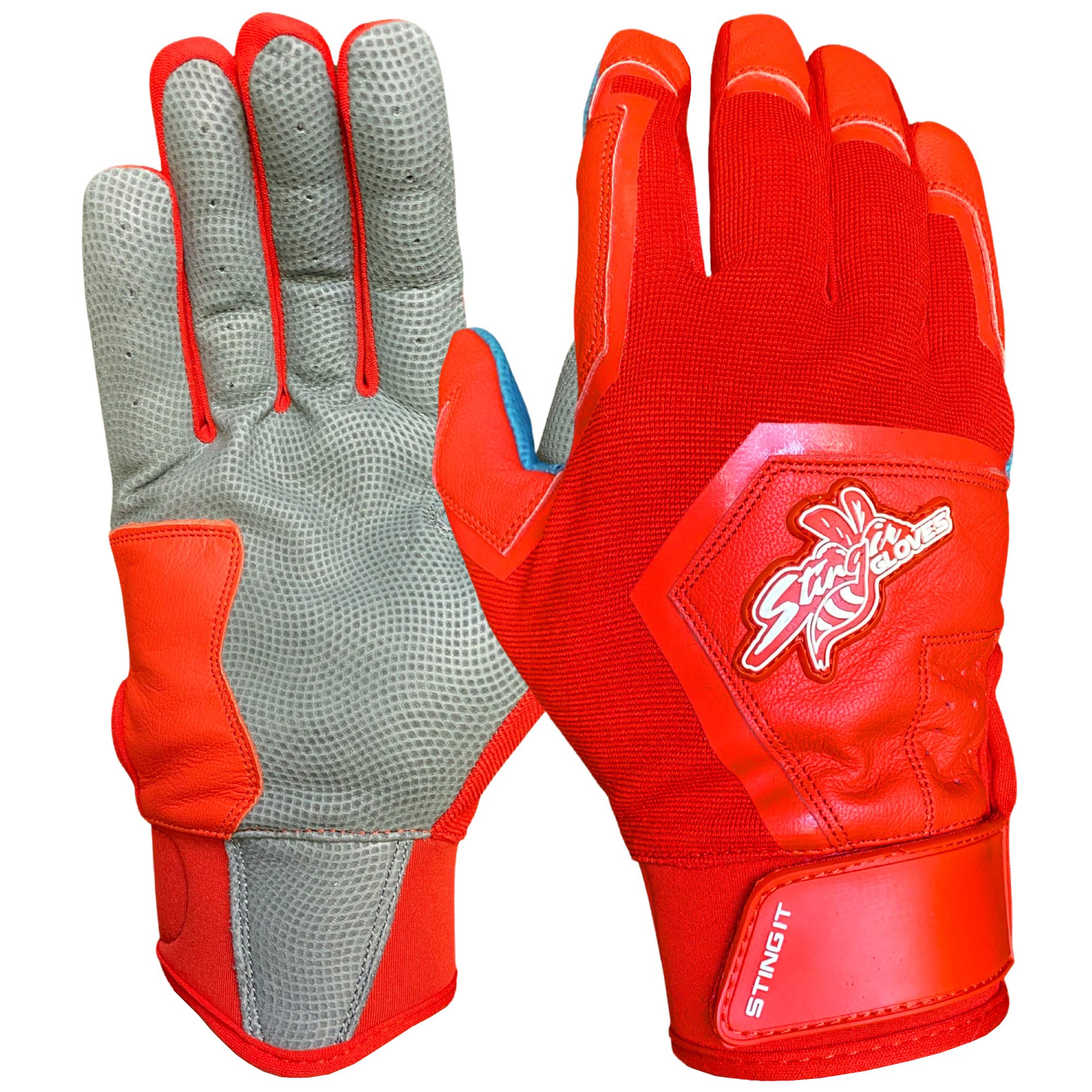 Red baseball shop batting gloves