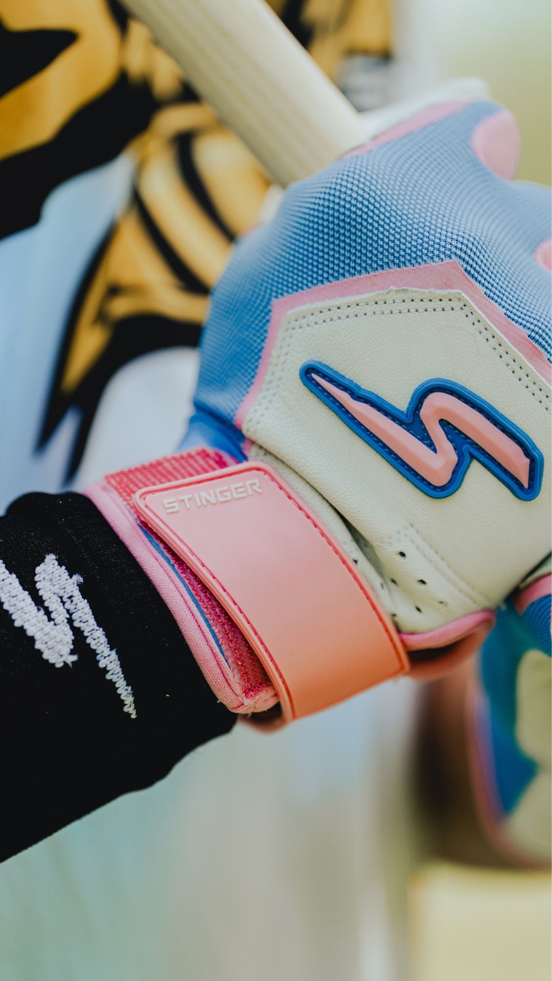 Sting Squad Batting Gloves - Cotton Candy (Bee Logo)