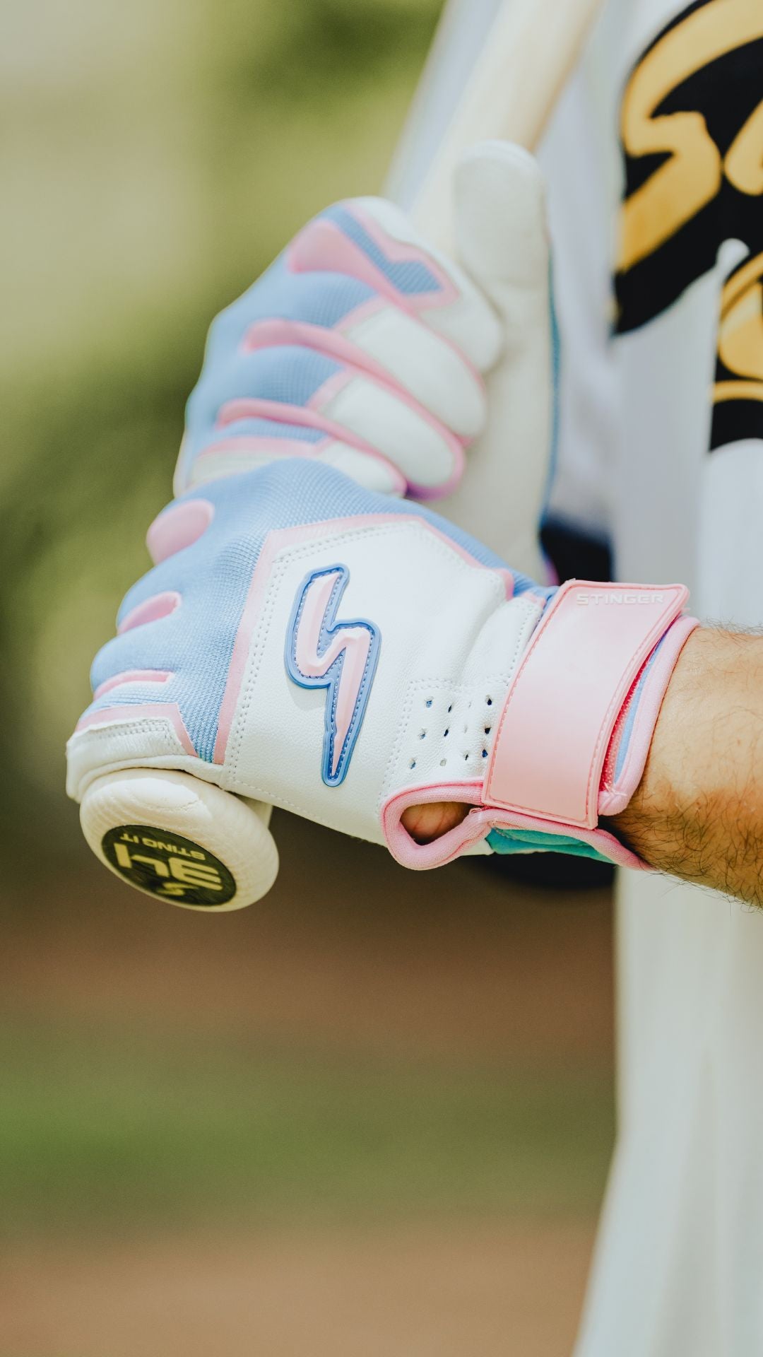 Sting Squad Batting Gloves - Cotton Candy (Bee Logo)