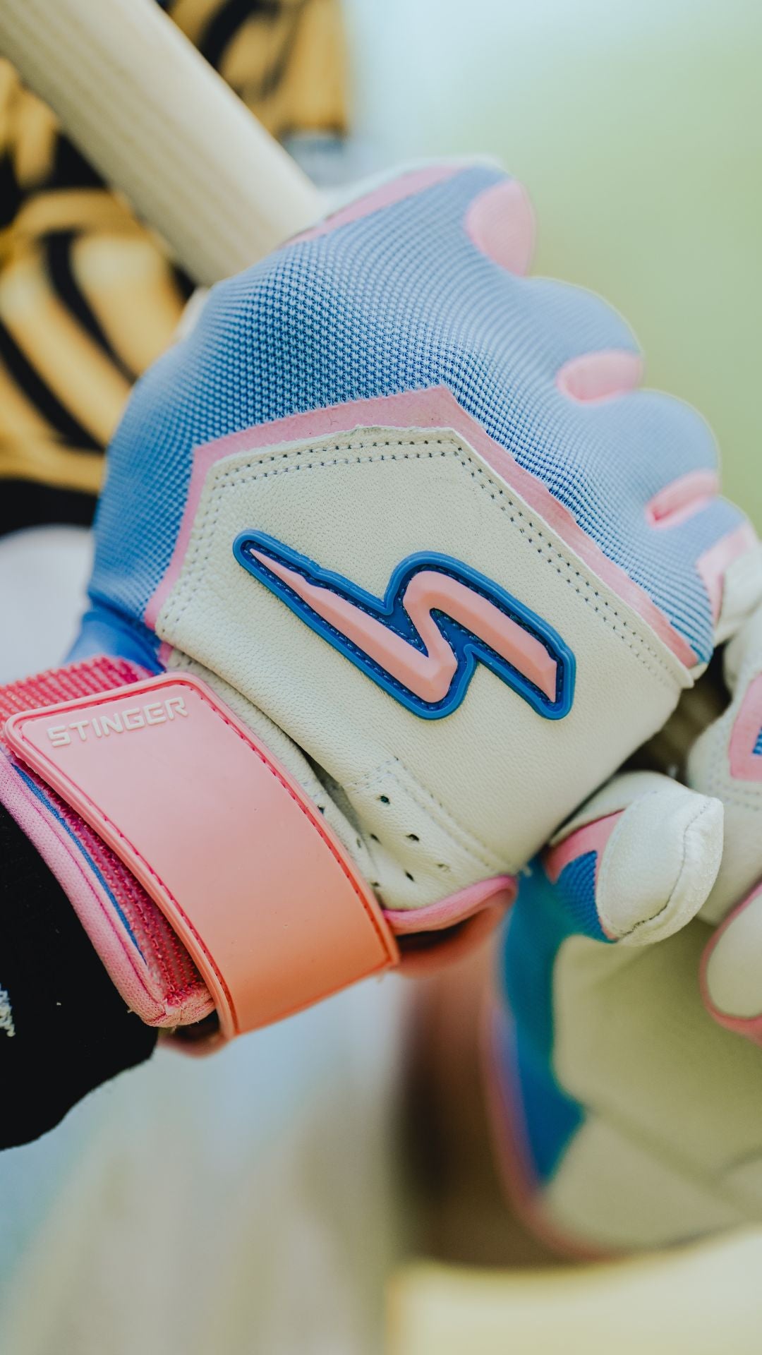 Sting Squad Batting Gloves - Cotton Candy (Bee Logo)