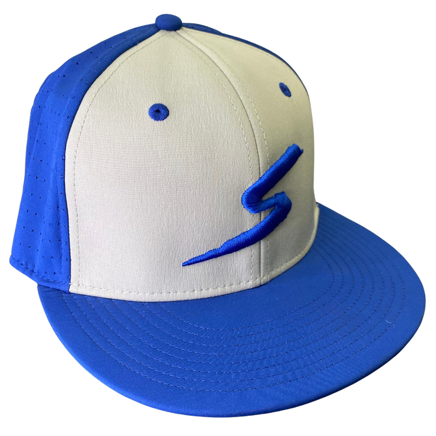 Royal Blue & Gray Fitted Hat