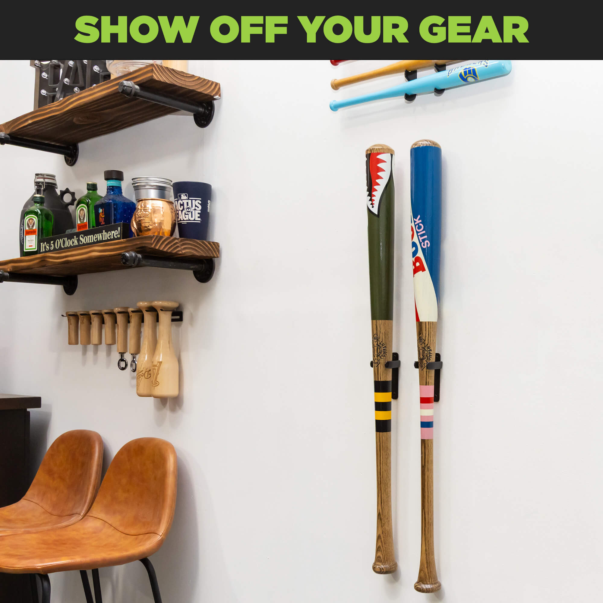 HIDEit VBat Pro | Vertical Baseball Bat Wall Mount