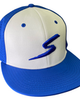 Royal Blue & White Fitted Perforated Hat