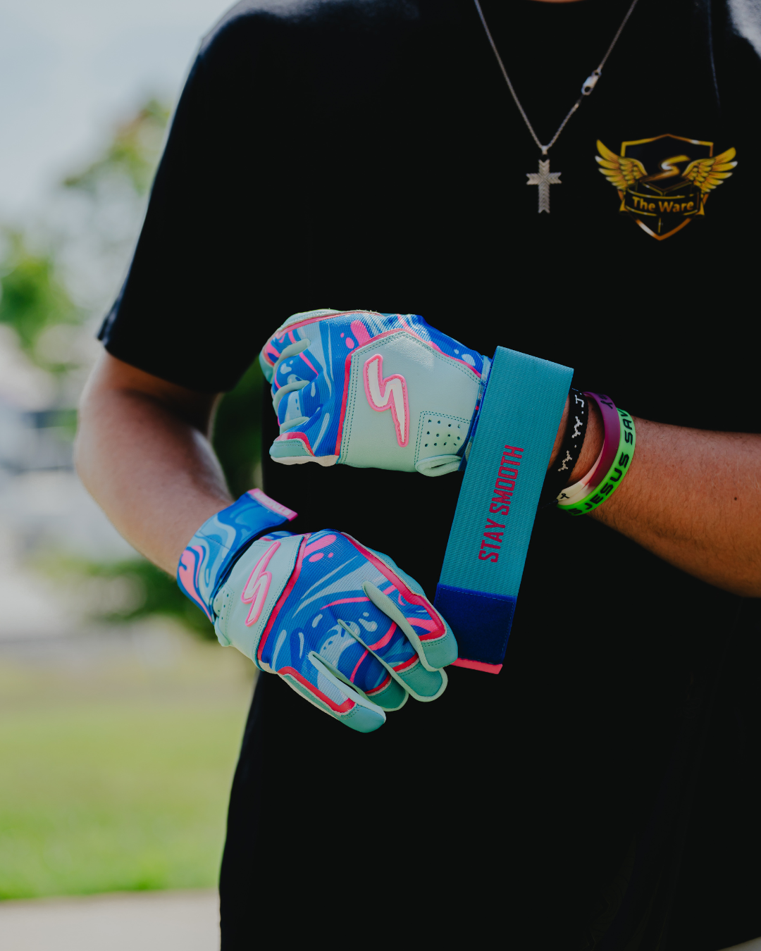 Winder Series Batting Gloves - Splash Series-Stay Smooth-Riptide