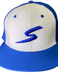 Royal Blue & White Fitted Perforated Hat