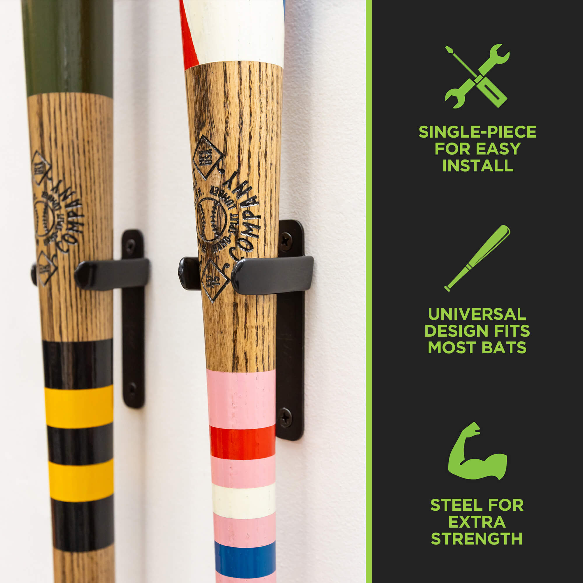 HIDEit VBat Pro | Vertical Baseball Bat Wall Mount