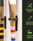 HIDEit VBat Pro | Vertical Baseball Bat Wall Mount