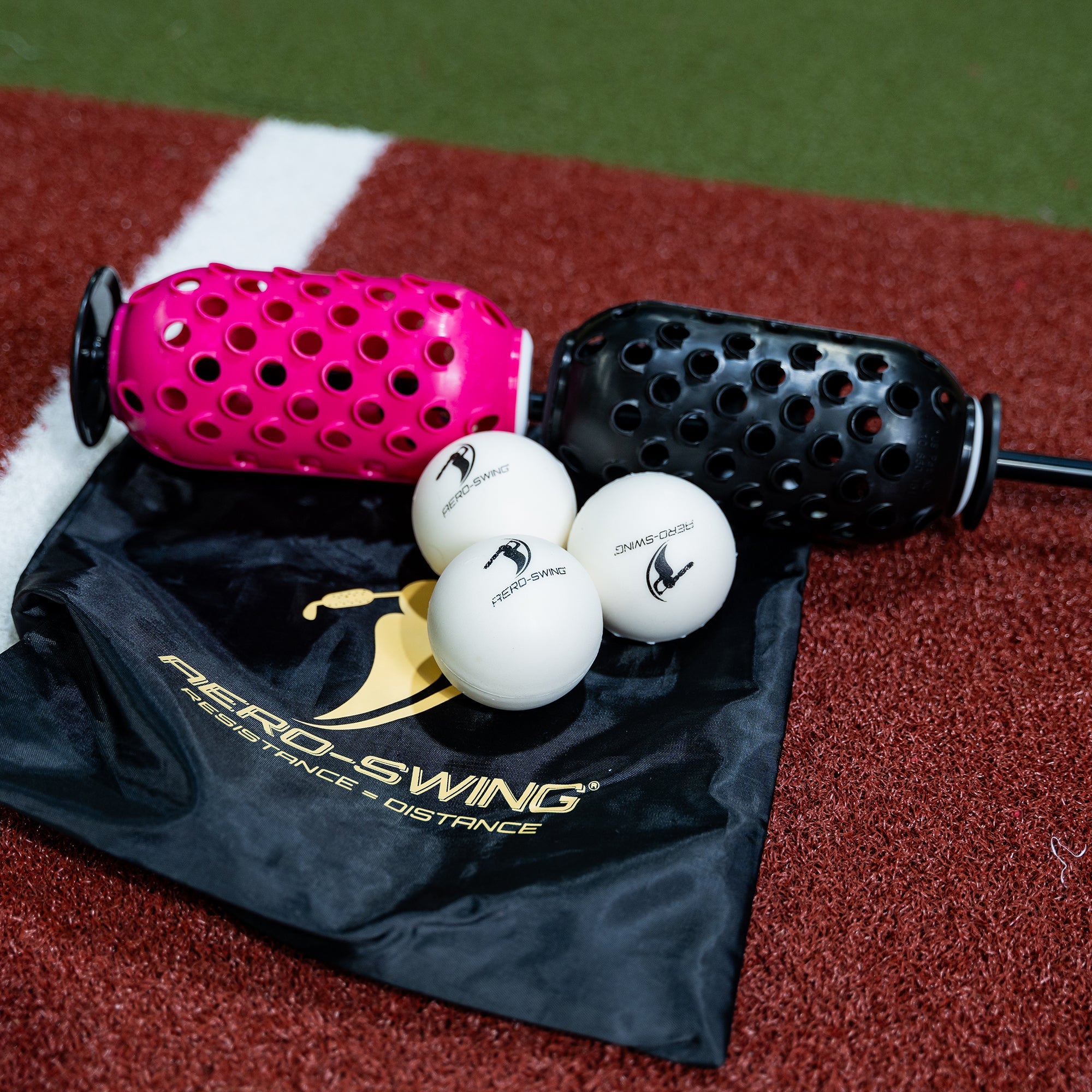 AERO-BAT WITH AERO-BALLS Baseball/Softball Swing Speed Trainer and On-Deck Warm Up Device
