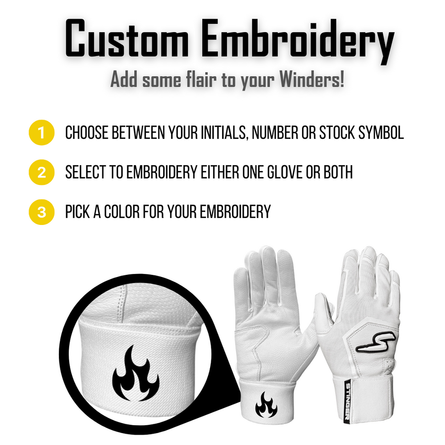 Winder Series Batting Gloves - Black & White