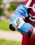 Winder Series Batting Gloves - Columbia Blue/White & Graphite