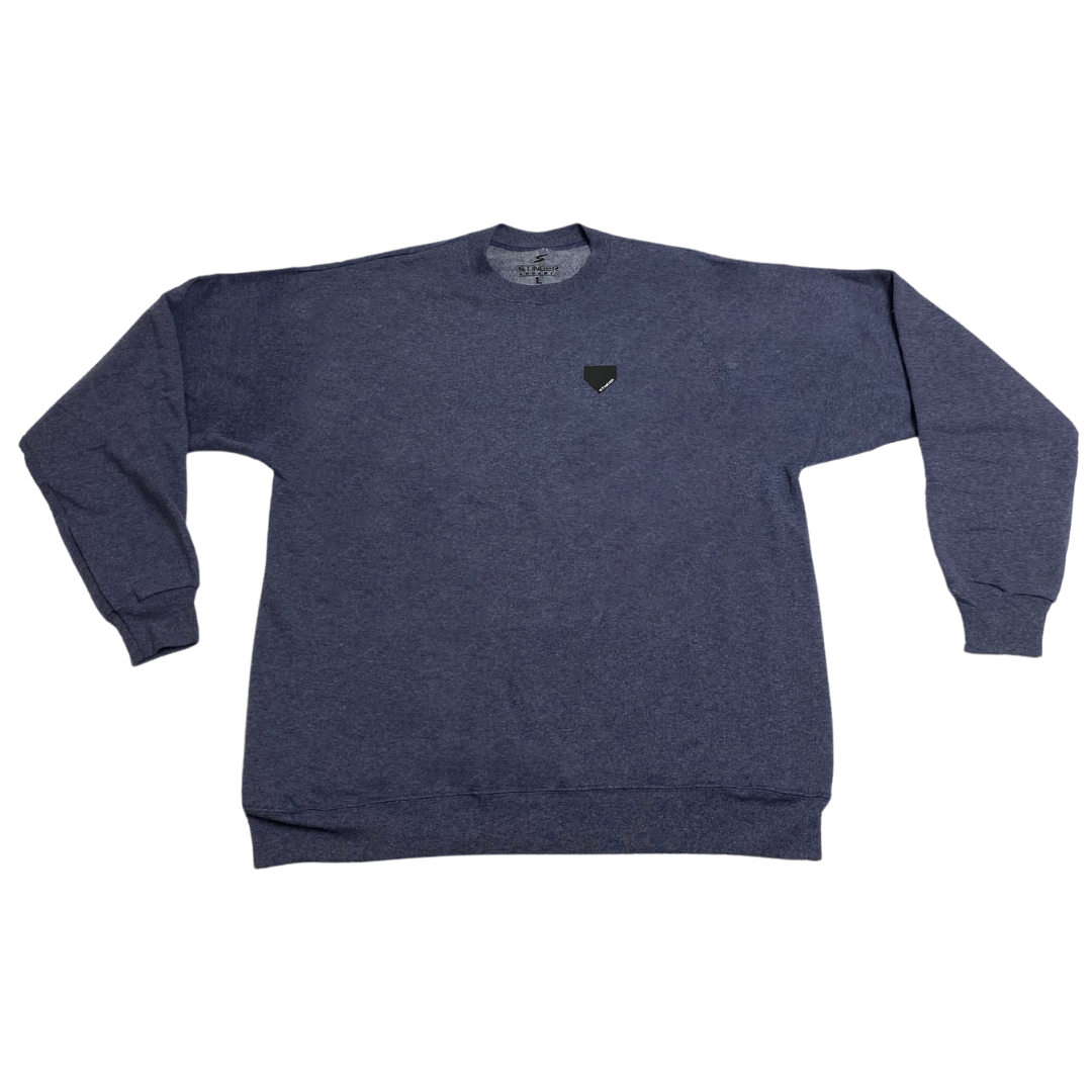 Stinger Homeplate Logo - Heather Navy Crew Neck Sweater