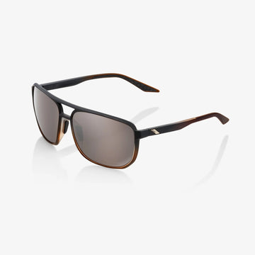 100% Konnor Sunglasses - Matte Translucent Brown Fade / HiPER® Silver Mirror Lens