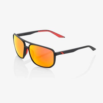 100% Konnor Sunglasses - Soft Tact Black / HiPER Red Multilayer Lens