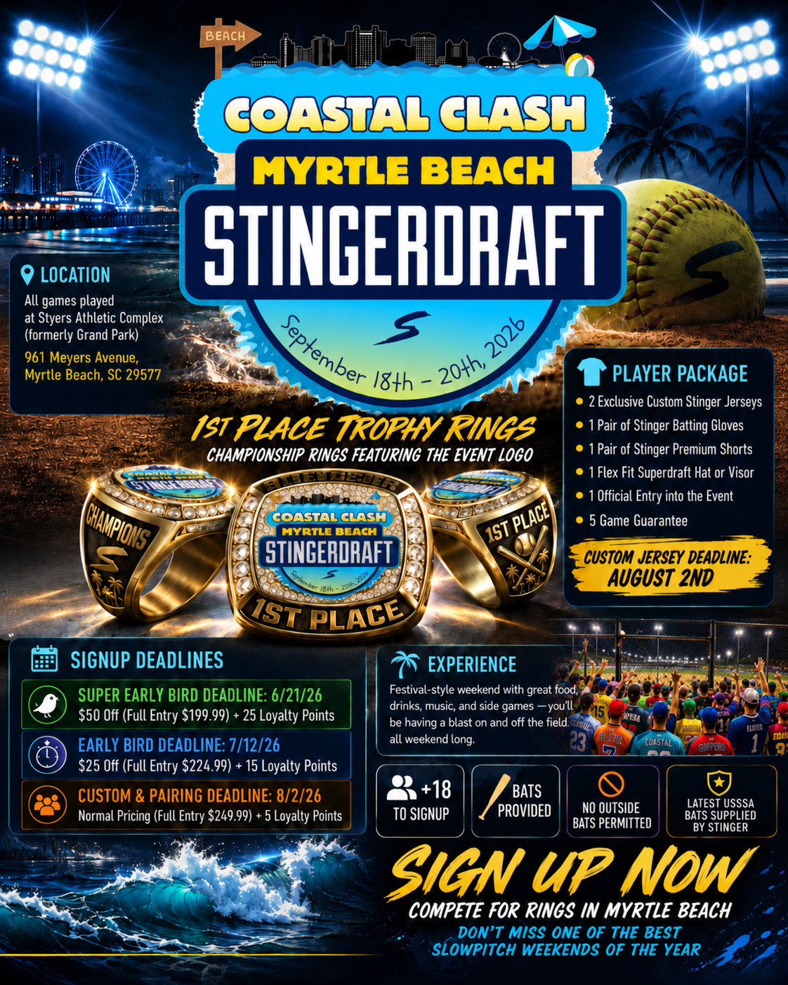 Coastal Clash at Myrtle Beach Stingerdraft Entry Fee (9/18-9/20)