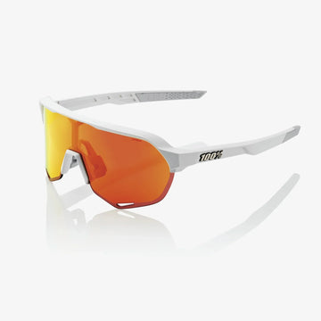 100% S2 Sunglasses - Soft Tact Off White / HiPER® Red Multilayer Mirror Lens