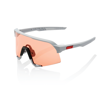 100% S3 Sunglasses - Soft Tact Stone Grey / HiPER Coral Lens