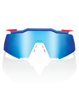 100% Speedcraft Sunglasses - TotalEnergies Team Matte White & Metallic Blue / HiPER Blue Multilayer Lens