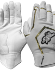 Sting Squad Batting Gloves - White & Gold Chrome (Bee Logo)