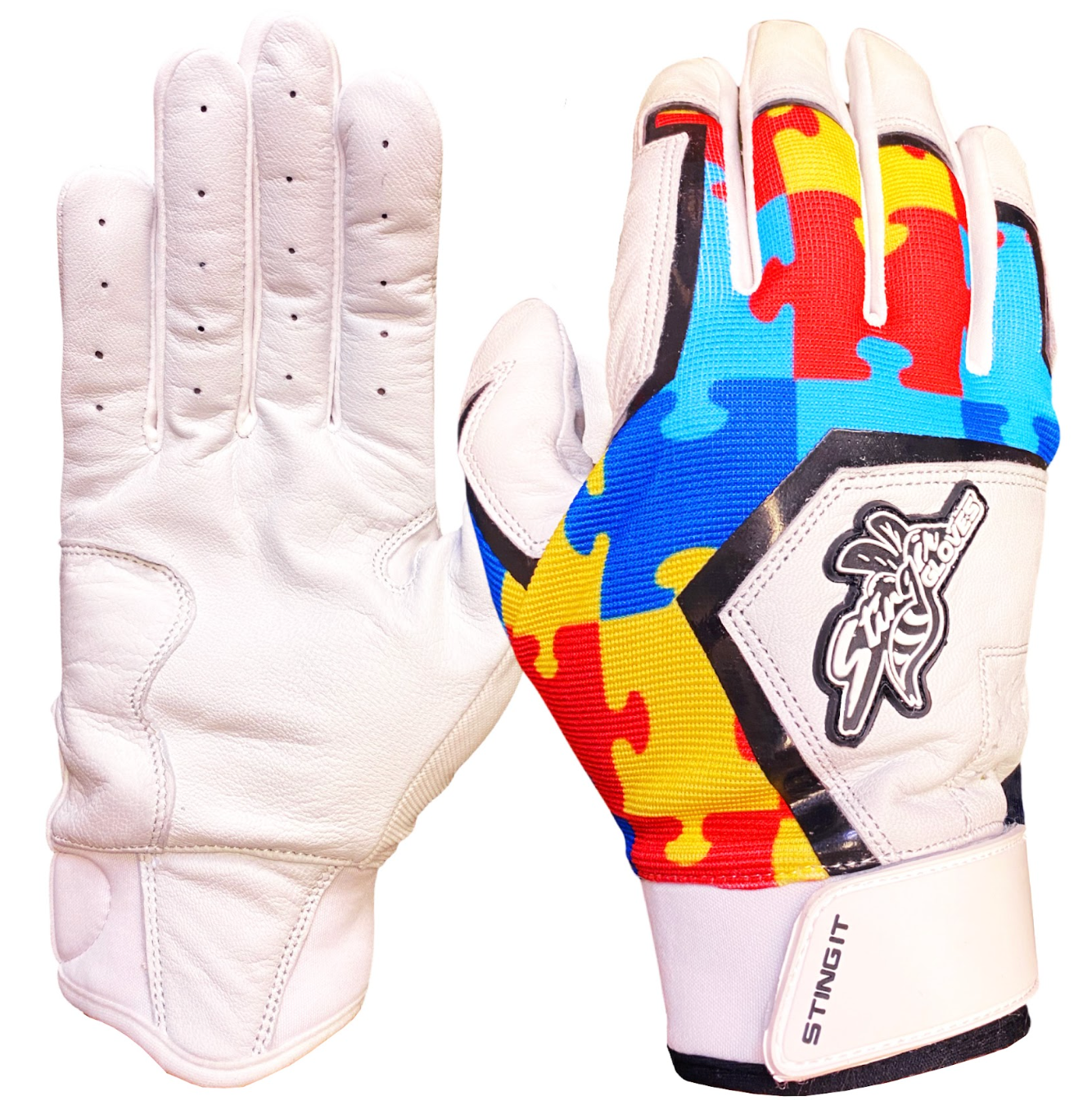 Sting Squad Batting Gloves - Autism Awareness (Bee Logo)
