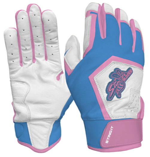 Sting Squad Batting Gloves - Cotton Candy (Bee Logo)